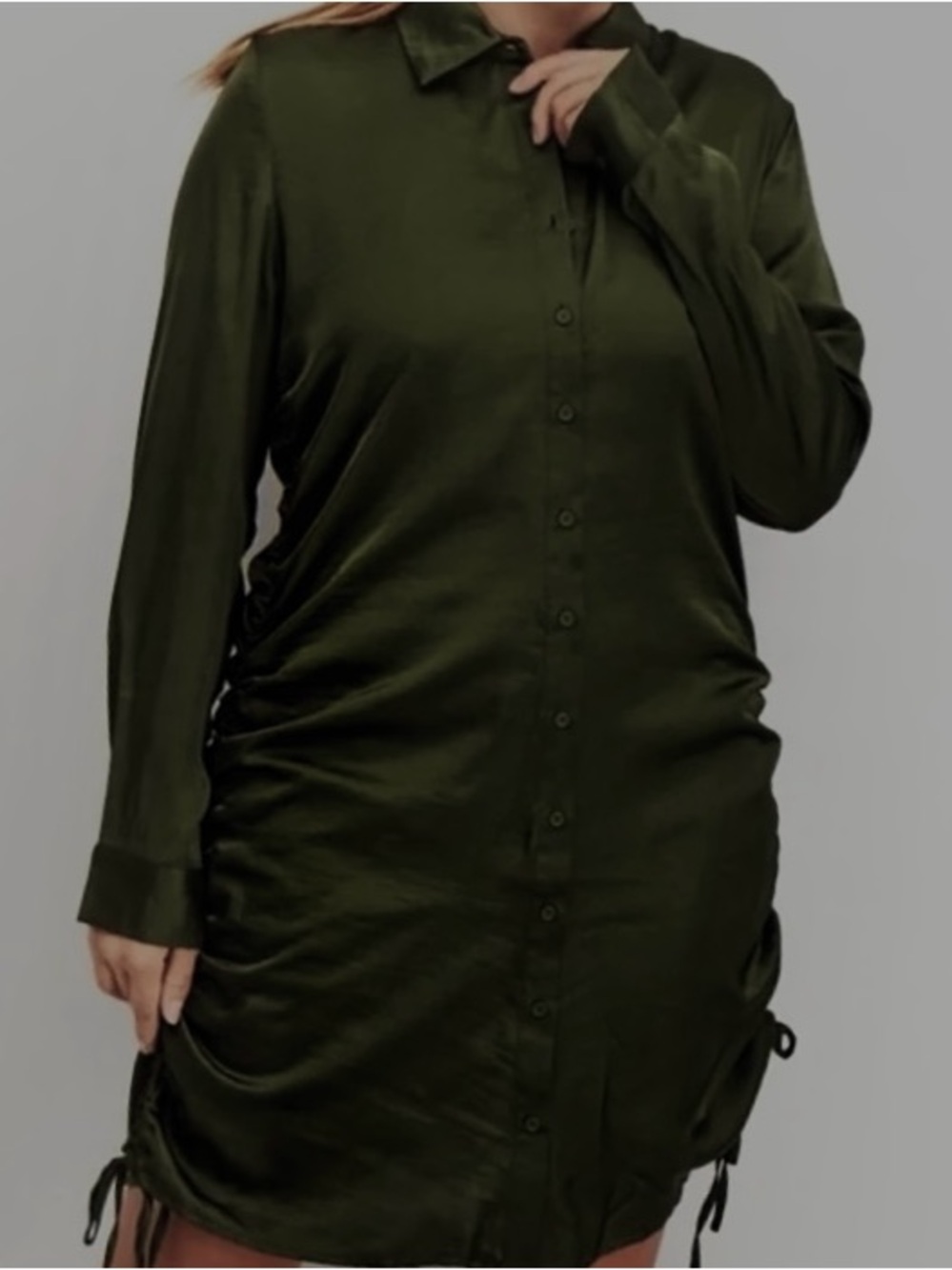 NWT BB Dakota Steve Madden Shirt Dress Size Large Dark Green